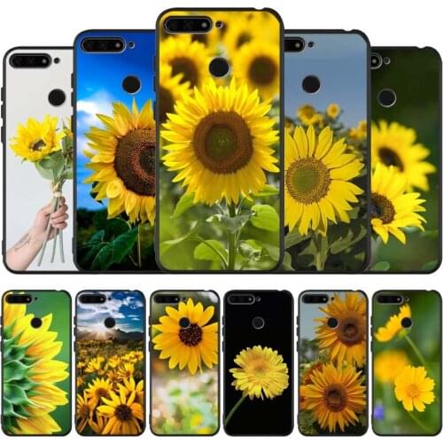 Small daisy sunflower black Silicone Phone Case For honor 30 20 Pro 8 8X 9 10 20 Lite Mate 10 20 30 Lite Pro cover
