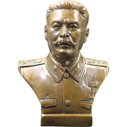 Copper Statue Collection Russian Leader Joseph Stalin Bust Bronze Statue Exquisite Small Statues