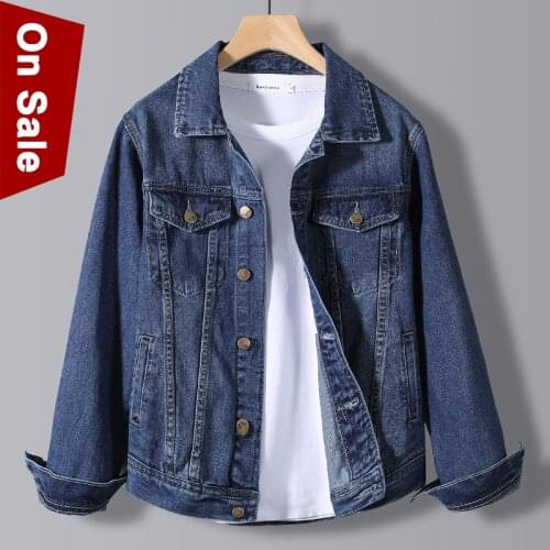 Quality Denim Jacket Men Casual Cotton Jeans Jacket Men Spring Autumn Slim Fit Mens Jackets Coat Male Plus Size 5XL Streetwear