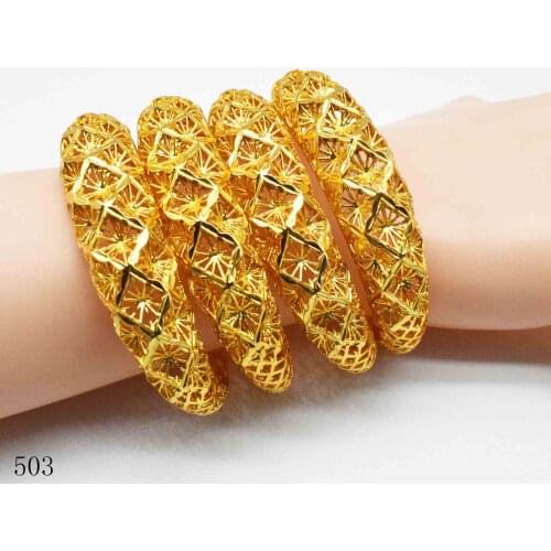 New wholesale 4 pieces of Ethiopian jewelry gold bracelets, dubai girl gold bracelets, African bracelets, womens wedding gifts