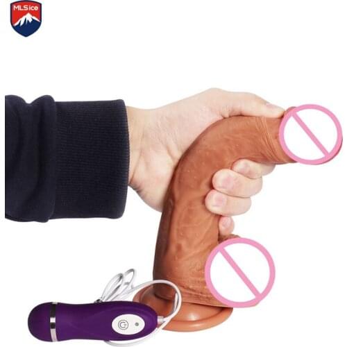 Huge Soft Vibration Dildo New Skin feeling Realistic Penis Super Big Dildo With foreskin Suction Cup Sex Toy Female Masturbation