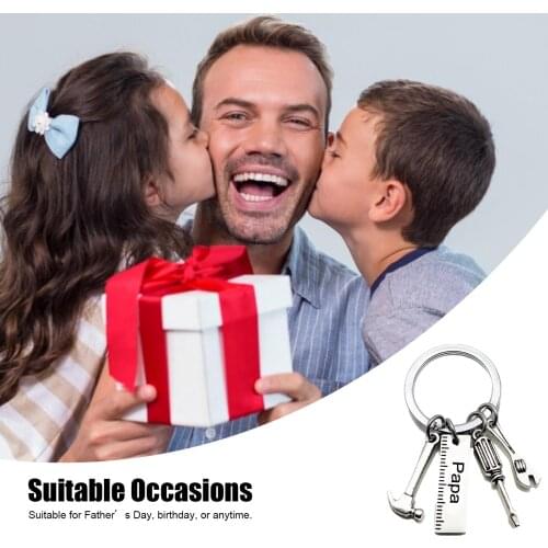 Fathers Day Gifts Metal Hammer Wrench Hand Tool Keychain Ring Holder from Daughter Son