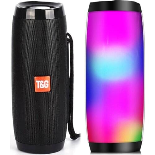 Portable bluetooth speaker, bluetooth speaker sound column speaker hanger HIFI subwoofer bass TF FM radio with LED outdoor light