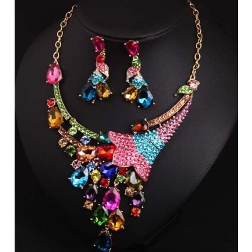 Leaves Earrings Girls Fahion Jewelry Necklace Earrings Set Women Exaggerated Necklace Punk Collar Female Accessories