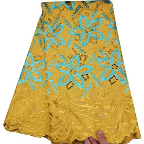 Swiss lace fabric 2021 latest Dry lace embroidery African 100% cotton fabrics Swiss voile lace popular Dubai style HL-160