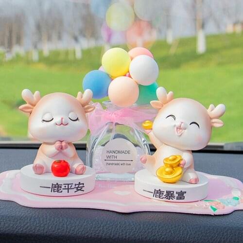 Cute creative cartoon anime deer car perfume air freshener aromatherapy home girl interior decoration interior holiday gift