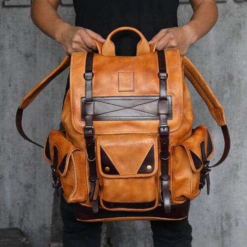 Shoulder Bag Military Style Travel Bag Mens Backpack Luxury Mens Cow Leather backpack