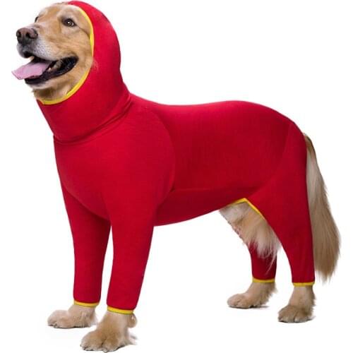 Super light big dog pajamas hooded four-legged dog jumpsuit Suitable for all seasons High stretch all-inclusive waterproof dog b