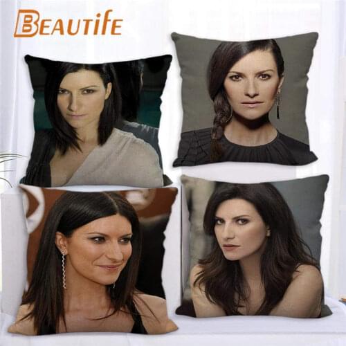 Custom Laura Pausini Pillowcase 45X45cm Wedding Decorative Pillow Cover Eco-Friendly Cotton Linen Fabric Pillow Case