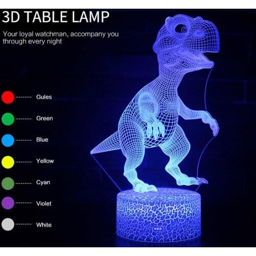 3D LED Christmas Night Light Lamp Dinosaur 3D Night Light Remote Control Table Lamps Toys Gift For Kid Home Decoration