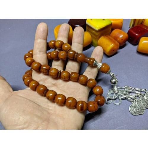 Tasbih Ottoman Faturan German Cherry Amber Sandalous Misbaha Rosary Free Shipping #26A