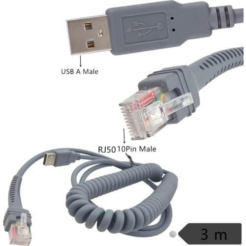 ERE Symbol Ls2208 USB Cable, Motorola Symbol Barcode Scanner Ls2208ap Ls1203 Ls4208 Ls4278 Ds6707 Ds6708 USB Cable