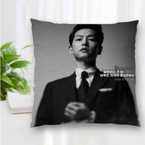 High Quality Custom TV Series Vincenzo Square Pillowcase Zippered Bedroom Home Pillow Cover Case 20X20cm 35X35cm 40x40cm