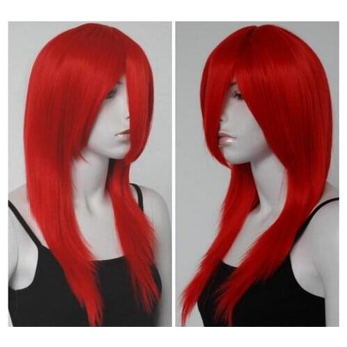 Zhaoxia++0708@Q8@* ++++0673 Cosplay Nisemonogatari Long Fire Red Straight Anime Wig