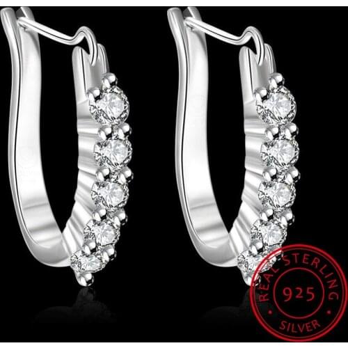 LEKANI Fine Jewelry 925 sterling silver stud horseshoe U shape earrings sterling silver 925 ferradura form U earrings