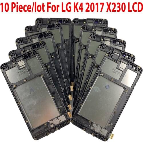 Wholesale 10 Piece/lot For LG K4 2017 X230 LCD Display With Touch Screen Digitizer Assembly For K4 2017 X230 Display with Frame