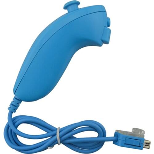 10PCS Remote Video Game Controller Handle Left Hand Nunchuck Controller for W-i-i Light blue Gamepad