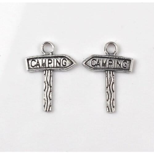 10 Piece Set Of Pendant Camping Street Sign 16*22mm Tibetan Silver Pendant Antique Jewelry Making DIY Handmade Craft