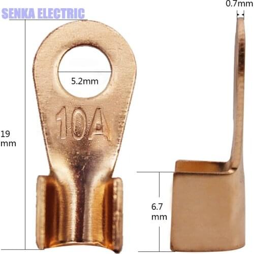 150pcs/lot 10A Battery Cable Connector Copper Terminal Lug OT-10A