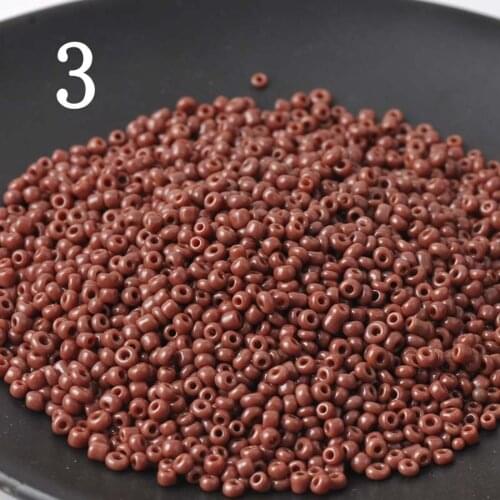 16g 1000pcs 2mm 12/0 Brown Solid Color Opaque Round Loose Spacer Beads Cezch Glass Seed Beads Jewelry Making DIY Garment Bead