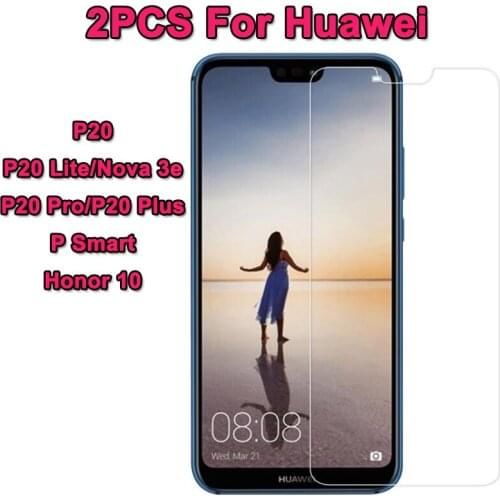 2PC Tempered Glass For Huawei P Smart P20 Pro P20 Lite Honor 10 Screen Protector Toughened Protective Film Not Full Cover Film