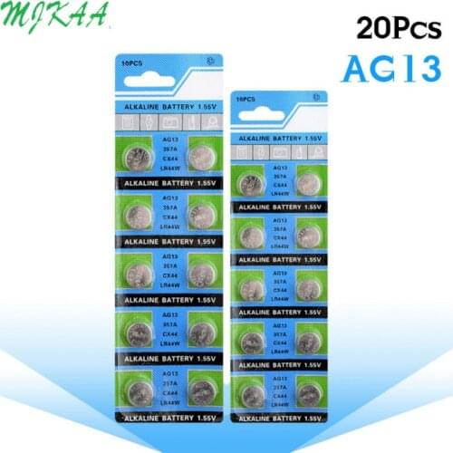20Pcs/pack AG13 LR44 357A S76E G13 Button Coin Cell Battery Batteries 1.55V Alkaline 22