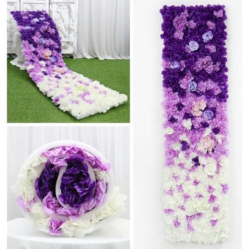 3D 2M Silk Rose Peony Roll Up Artificial Flower Wall Panel Wedding Backdrop Decor Party Event Baby Shower Flower Runner Custom