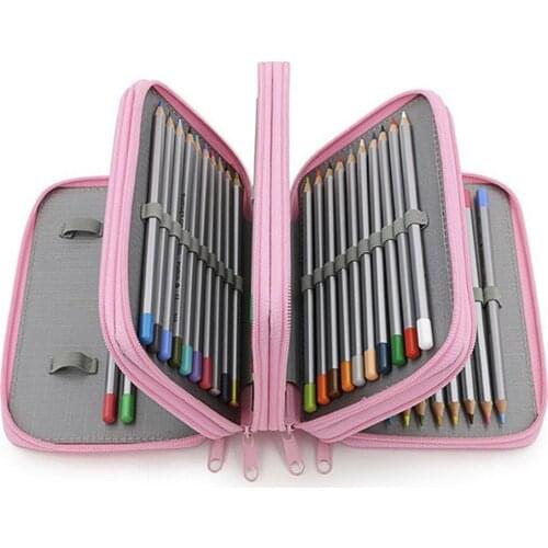 72 Slots Sketch Pencil Case Holes Large Capacity Colored Pencil Bags Stationery Supplies 72 Holes Oxford CosmeticStorage Bag