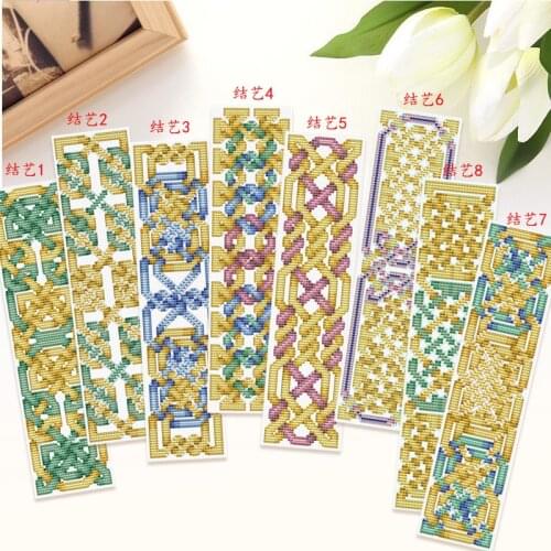 8 Styles DIY Craft Stich Cross Stitch Bookmark Nests Plastic Fabric Needlework Embroidery Crafts Counted Cross-Stitching Kit