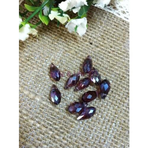 AAA Top Quality 6x12mm Teardrop Beads Crystal Glass Beads Crystal grape purple plating color 100pcs/lot Free Shipping