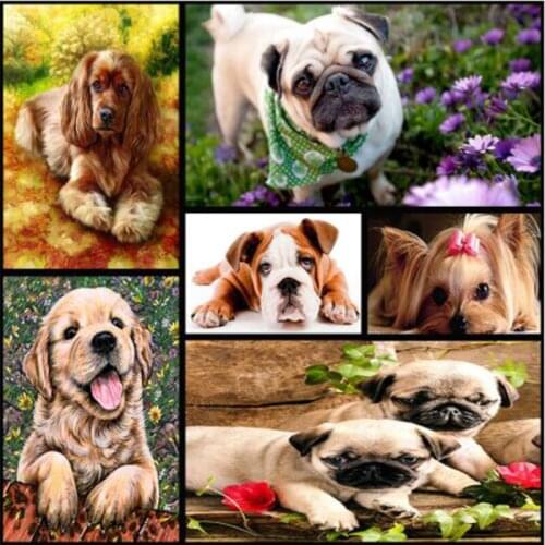 Full Diamond Embroidery dog family Diy Diamond Painting cross stitch Diamond Mosaic Home Decoration Paintings