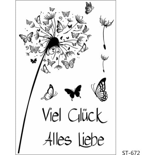 AZSG Beautiful Butterfly Dandelion Clear Stamps for DIY Scrapbooking/photo Album Decorative Craft Clear Stamp Chapte