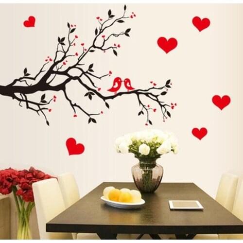 Plum Blossom Branches Living Room TV Background Living Room Home Wall Decorative Waterproof Self Adhesive PVC Wall Stickers