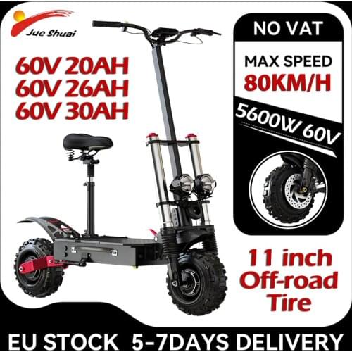 EU STOCK 60V 5600W Electric Scooters Adults 80km/h Speed Longboard Oil Suspension Dual Brake Freestyle kick scooter 11inch Tyre