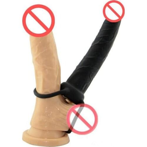 Fantasy 5.5'' Penis Strapon Dildo, Black Silicone Strap On, Double Penetration Anal Dildo, Sex Products, Adult Sex Toys