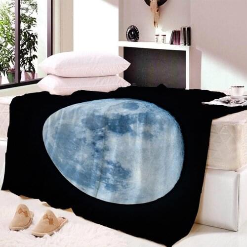 Night Print Sofa Fleece Blanket Spring Keep Warm Blanket Moon Bed Decor Cover Soft Picnic Travel Polyester Blanket