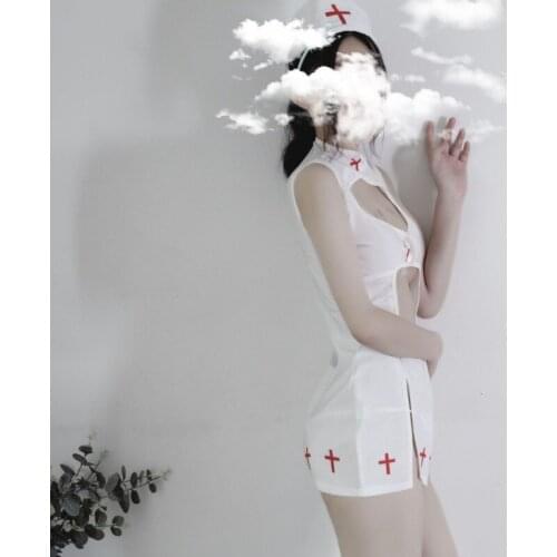 JIMIKO Sexy White Nurse Uniform Temptation Woman Lingerie Erotic Cosplay Costumes Miniskirt Female Doctor Lingerie Erotic Outfit