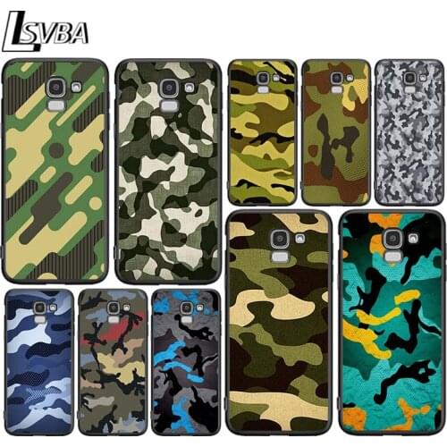 Camouflage cool for Samsung Galaxy J2 J3 J4 Core J5 J6 J7 J8 Prime duo Plus 2018 2017 2016 Soft Black Phone Cover