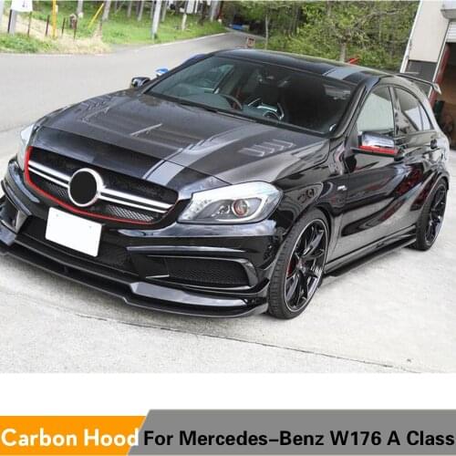 Carbon Fiber Hood Bonnet for Mercedes-Benz W176 A Class A45 AMG A180 A200 A220 A250 A260 2013 - 2018