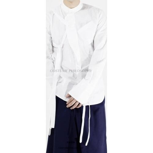 [Customization] Large size shirt New standing collar mens shirt personality splicing long sleeves spring and autumn thin coat