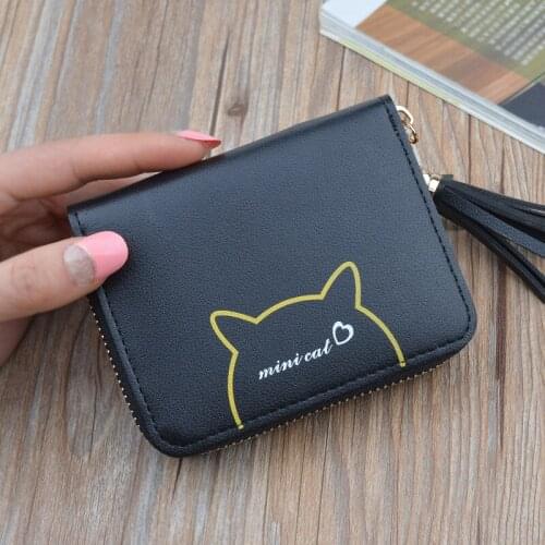 Women Korean Fashion Zipper Coin Purse Female 2020 New Small Fresh Wallet Lady Short Tassel Student Cute Wallet