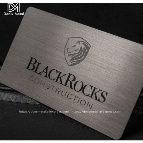 Brushed stainless steel Plated black card Metallic membership card Black card High-grade metal business card Black gold membersh
