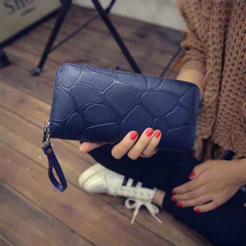 Fashion Versatile Womens Long Wallet Money Purse Long Zipper Leather Womens Wallet Large Capacity Wallet Womens Handbag