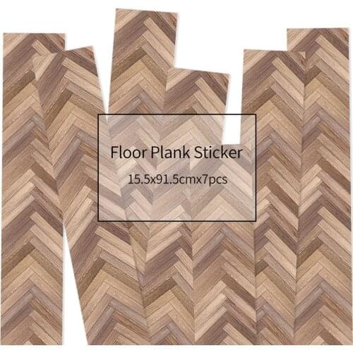 Oblique Strip Wood Grain Printed Floor Sticker PVC Waterproof Self-adhesive Bedside Wall Decoration Wallpaper Kitchen Home Decor