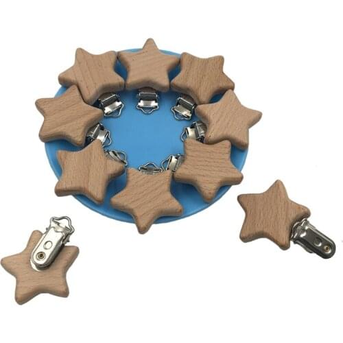 Natural Beech Wood Baby Pacifier Clips Dummy Clips DIY Pacifier Chain Accessory P31B