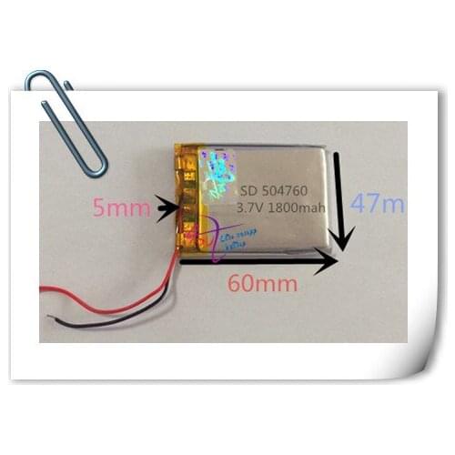Wholesale 10 pcs 3.7V 1800mAh 504760 Lithium Polymer Li-Po Rechargeable DIY Battery For Mp3 MP4 MP5 GPS PSP Vedio Game toys