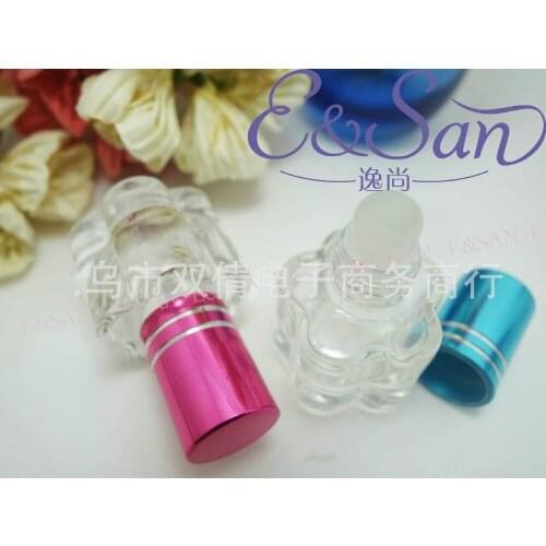 Wholesale FZL58-5ML Plum-shaped Transparent Glass Roll On Perfume Bottle 100PCS/LOT