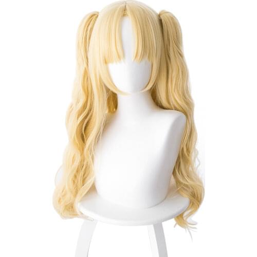 Fate Grand Order Cosplay Wig Ereshkigal Servant Lancer Blond Synthetic Hair Wig Cap Halloween Cosplay