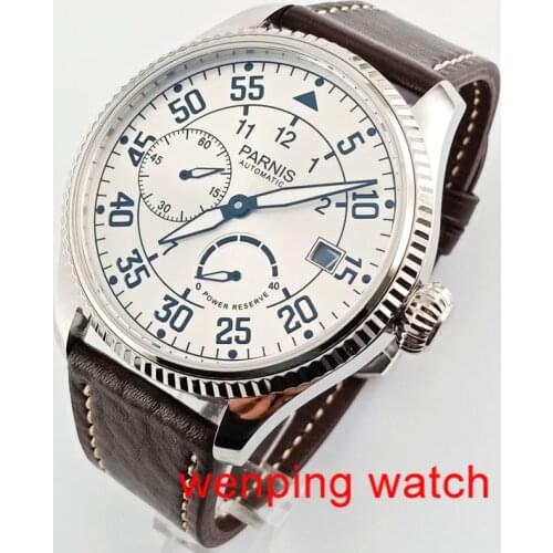 Parnis 45mm SS. Case Power Reserve Asia Automatic Movement Mens Watch WW2569
