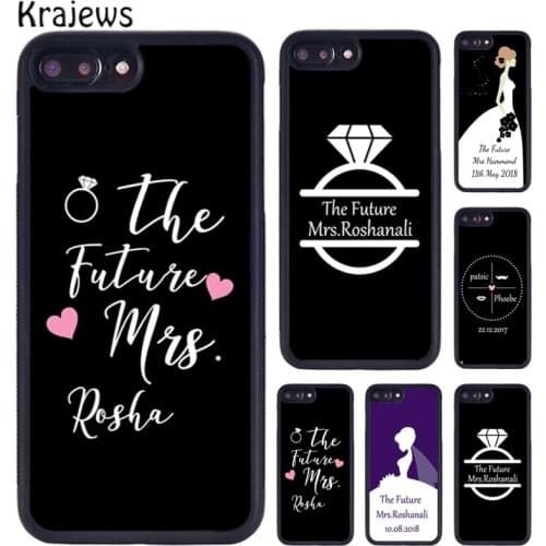 Krajews Personalised Wedding Mrs To Be Bride Phone Case For iPhone X XR XS 11 12 Pro MAX 5 6S 7 8 Plus Samsung S7 S8 S9 S10